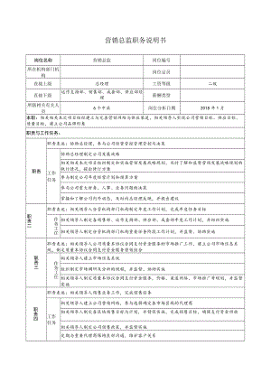 办公文档范本营销总监岗位说明书.docx