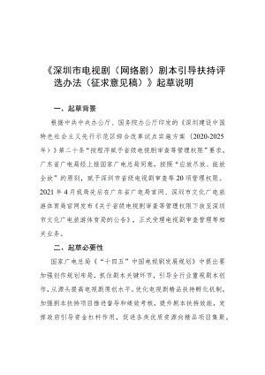 《深圳市电视剧（网络剧）剧本引导扶持工作方案》起草说明.docx