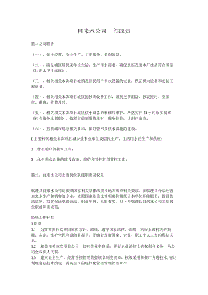 办公文档范本自来水公司岗位职责最新.docx
