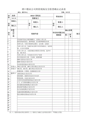 40.唐口煤业班组现场安全检查确认记录表（变配电工）.docx