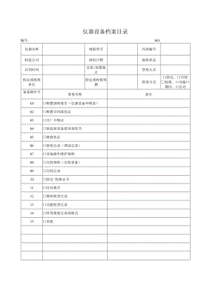一机一档之设备档案目录.docx