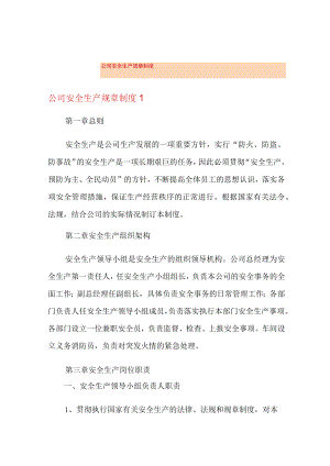 公司安全生产规章制度.docx