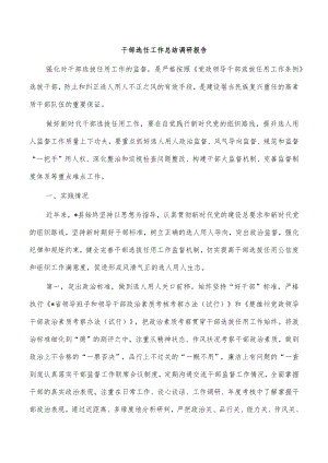 干部选任工作总结调研报告.docx