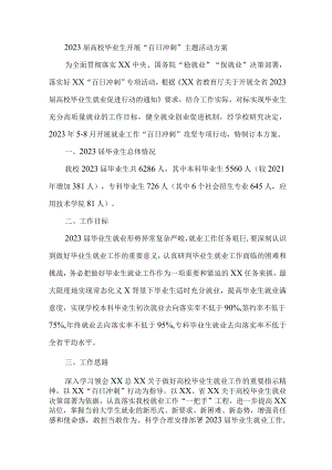 2023年高校毕业大学生开展“百日冲刺”主题活动方案 （4份）.docx