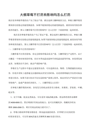大棚草莓不打药有影响吗怎么打药.docx