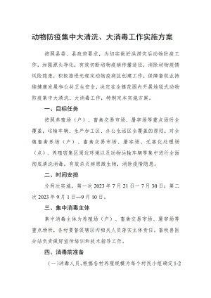 动物防疫集中大清洗、大消毒工作实施方案.docx
