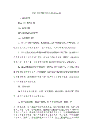 国企单位开展2023年五四青年节活动主题工作方案 （合计4份）.docx