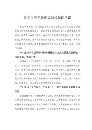 某某市应急管理局局长任职承诺.docx