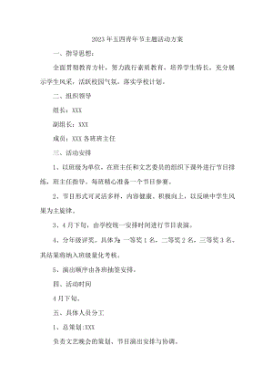 大学开展2023年五四青年节活动主题工作方案.docx