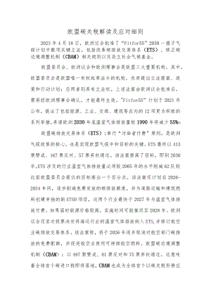 欧盟碳关税解读及应对细则.docx