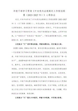 年轻干部学习贯彻《中央党内法规制定工作规划纲要（2023-2027年）》心得体会.docx