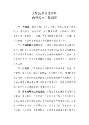 XX县卫生健康局内设股室工作职责.docx