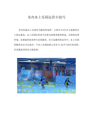 室内水上乐园运营小技巧模板.docx