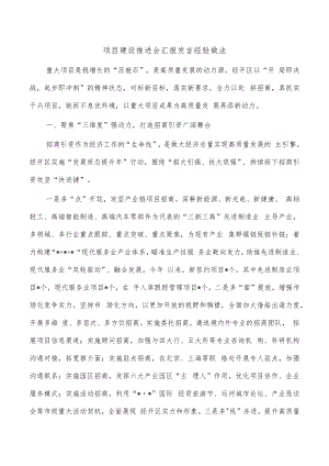 项目建设推进会汇报发言经验做法.docx