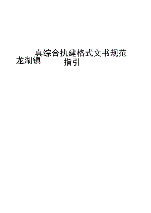 龙湖镇综合执法格式文书规范指引.docx