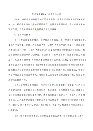 纪委监委2023上半年工作总结.docx