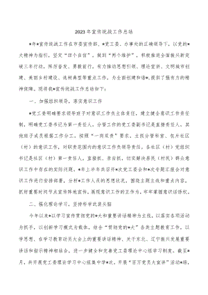 2023年宣传统战工作总结.docx