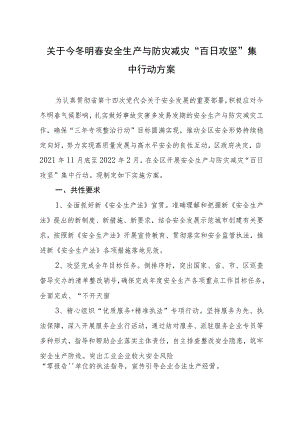关于今冬明春安全生产与防灾减灾“百日攻坚”集中行动方案.docx