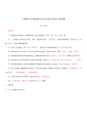 人教版小升初品德与社会总复习知识点【详】.docx