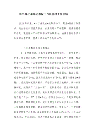 2023年上半年驻村工作队访惠聚工作总结.docx