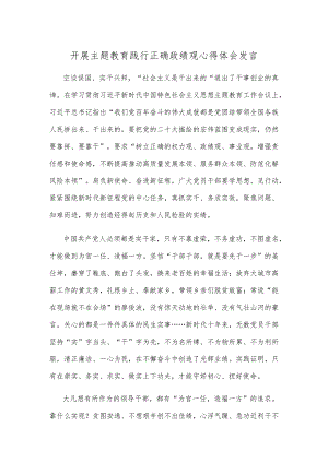 开展主题教育践行正确政绩观心得体会发言.docx