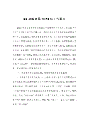 XX县教育局2023年工作要点.docx