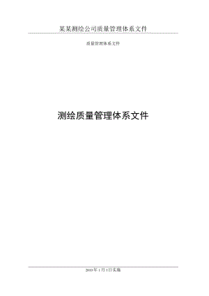 某某测绘公司质量管理体系文件.docx