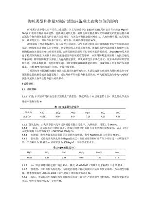 陶粒类型和掺量对碱矿渣泡沫混凝土砌块性能的影响.docx