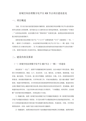 省域空间治理数字化平台XX节点项目建设意见.docx