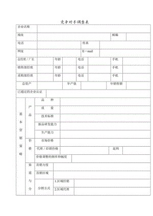 竞争对手情况分析调查表(doc 4页).docx