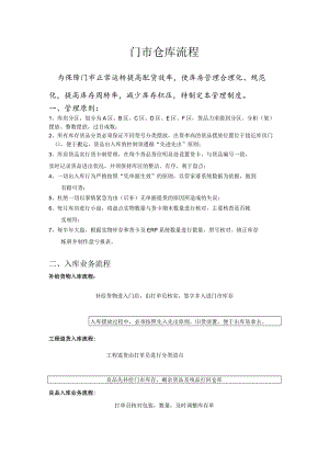 门市仓库管理规章制度及流程保障门市运转提高配货效率.docx