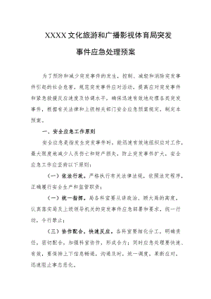 文化旅游和广播影视体育局突发事件应急处理预案.docx