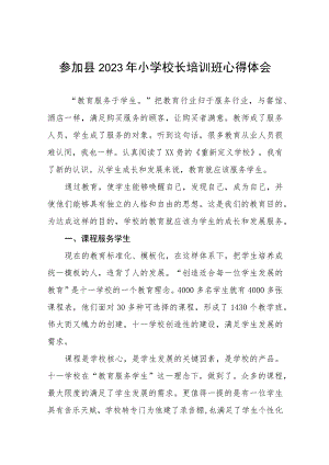 校长参加县2023年小学校长培训班心得体会发言稿九篇.docx