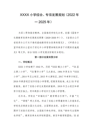 小学综合、专项发展规划（2022年—2025年）.docx