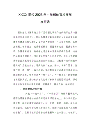 学校2023年小学部体育发展年度报告.docx