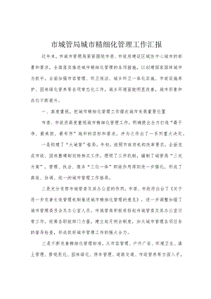 市城管局城市精细化管理工作汇报.docx