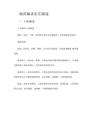 地质编录岩芯描述.docx