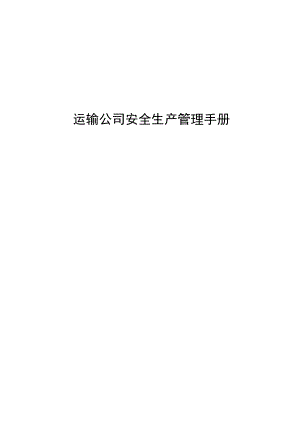 运输公司安全生产管理手册.docx