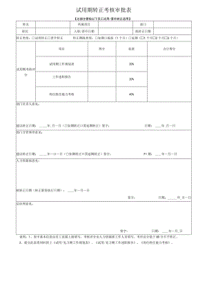 试用期转正考核审批表（总部主管级以下员工试用或晋升转正适用）.docx
