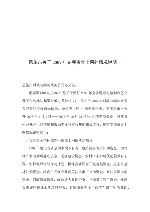 财务管理资料2023年整理-恩施市关于度专项资金上网的情况说明.docx