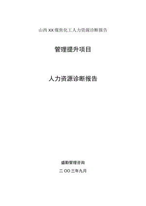 山西XX煤焦化工人力资源诊断报告.docx
