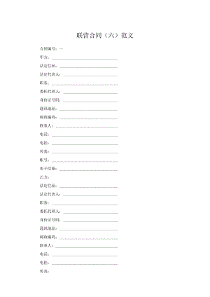 联营合同（六）范文.docx