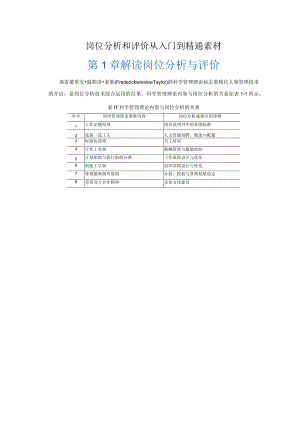 岗位分析和评价从入门到精通素材.docx