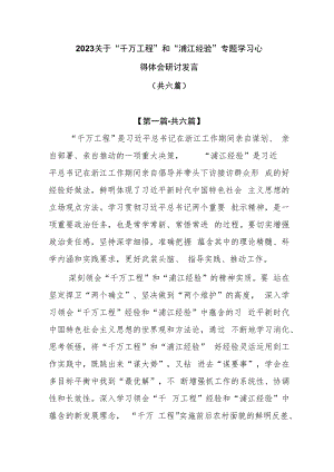 2023关于“千万工程”和“浦江经验”专题学习心得体会研讨发言(4).docx