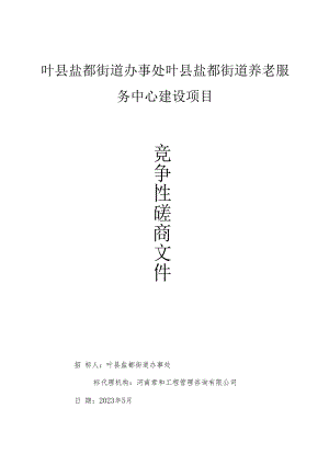 叶县盐都街道办事处叶县盐都街道养老服务中心建设项目.docx