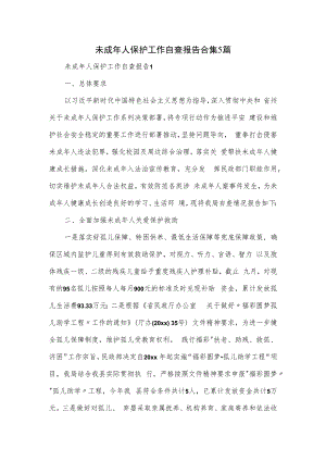 未成年人保护工作自查报告合集5篇.docx