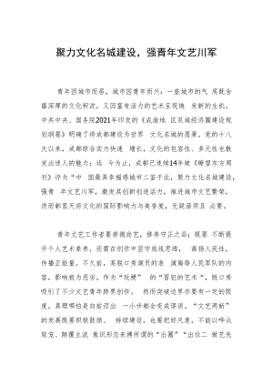 聚力文化名城建设强青年文艺川军.docx