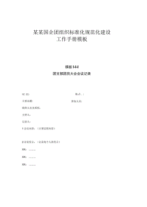 某某国企团青组织标准化规范化建设工作手册模板.docx