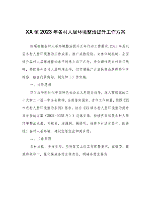 XX镇2023年各村人居环境 整治提升工作方案.docx