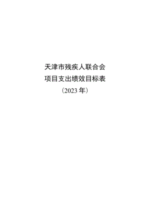 天津市残疾人联合会项目支出绩效目标表.docx